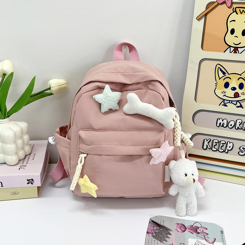 

Студентський рюкзак, дорогоцінний, солодкий, маленький, свіжий і універсальний, сумка для репетиторства, легкий і місткий рюкзак для зменшення навантаження Small рожевий