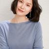 Versatile Low Crew Neck Skinny Shirt Women's Loose Solid Color Sweater Bottom Shirt Thin Top Knitted Sweater Pullover