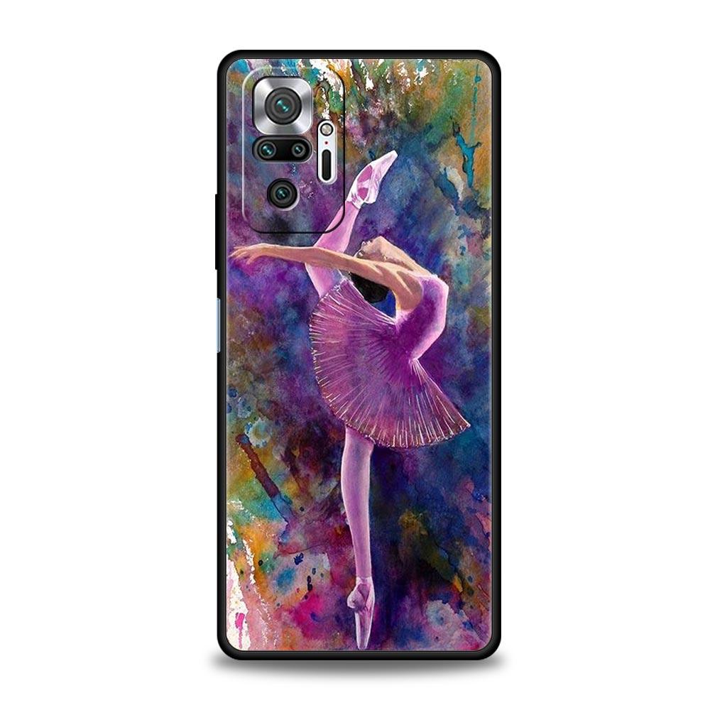 Phone Case For Xiaomi Redmi Note 14 13 12 5G 11 10 Pro Plus 4G 9S 9 14C 13C 12C 10C 9C 9A Soft TPU Cover Gymnastics water color
