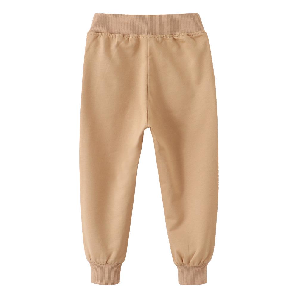Autumn/Winter Solid Color Kids' Terry Sweatpants: European & American Style for Boys, Small/Medium.
