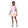 Barbie Barbie Fashionista Ruffle Sleeve Dress Dress Up Doll/House Barbie Doll Ages 3 and Up Pink HRH14