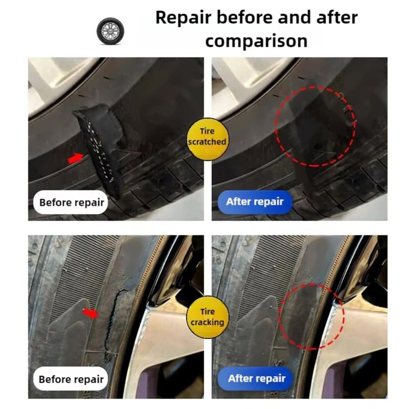 Emergency Tire Repair Adhesive 60ml Temperature Resistant Glues Black Rubber Cement for Instantly Leak Fixes