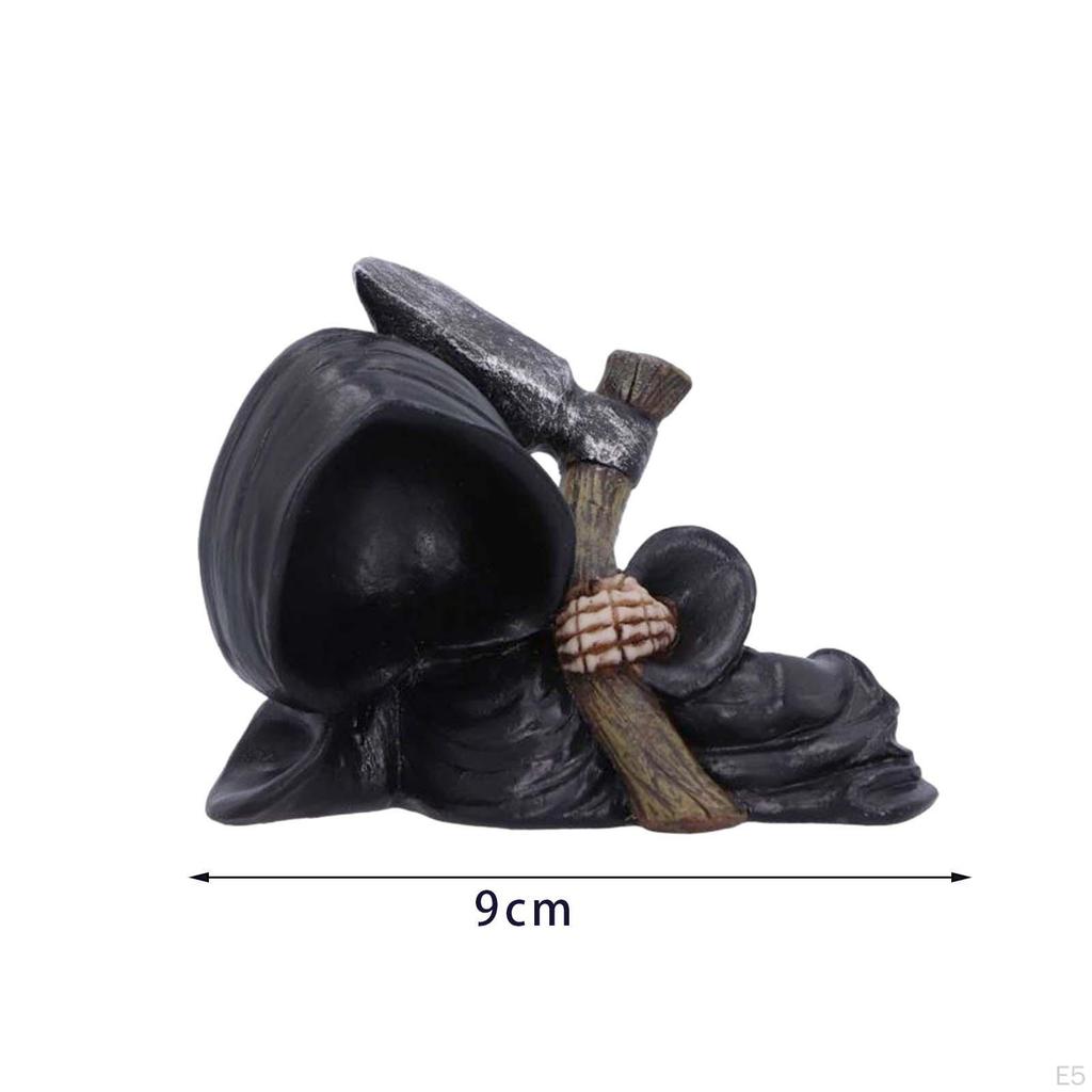 Statue Halloween Figurine Accent Ornaments, Holy Death, Santa Muerte Holding for Festival, Bedroom
