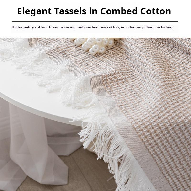 Round Tablecloth, Cotton and Linen Tablecloth, Coffee Table Cloth, Tablecloth Decoration, Home Table Mat, Camping