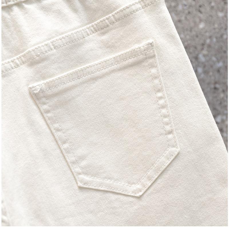 Plus Size Summer Jeans Pants Women Elastic Shorts Loose Casual Ripped Basic Trousers Denim