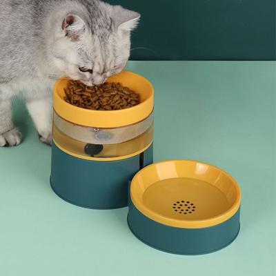Pet Dog Bowl Color Collision Automatic Feeder Double-layer Neck Protection Water Dispenser Dual-purpose Cat Food Basin