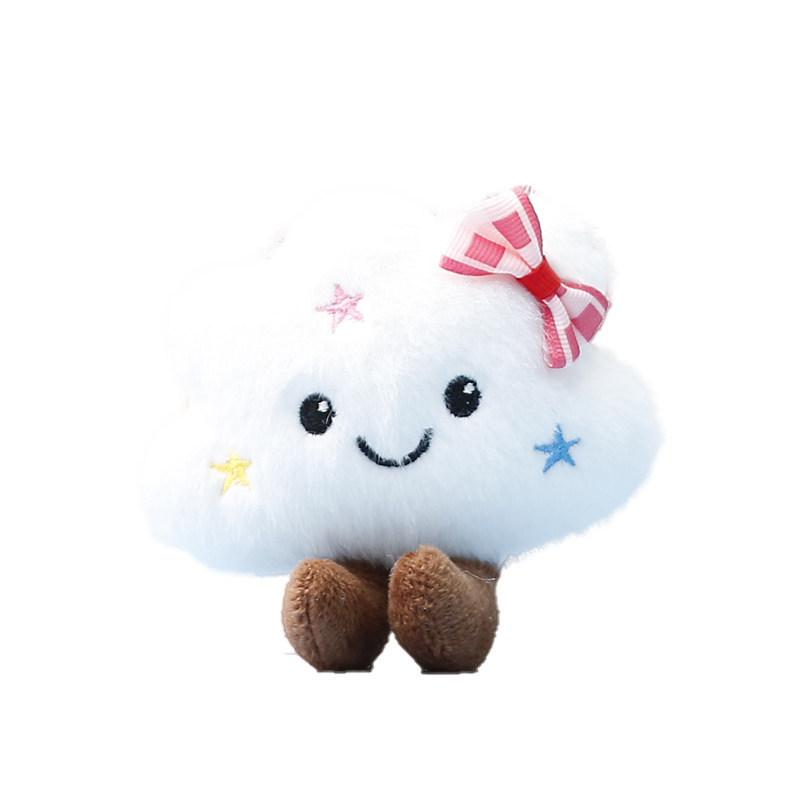 White Cloud Plush Toy With Keyring For Girls Bag Pendant And Gift