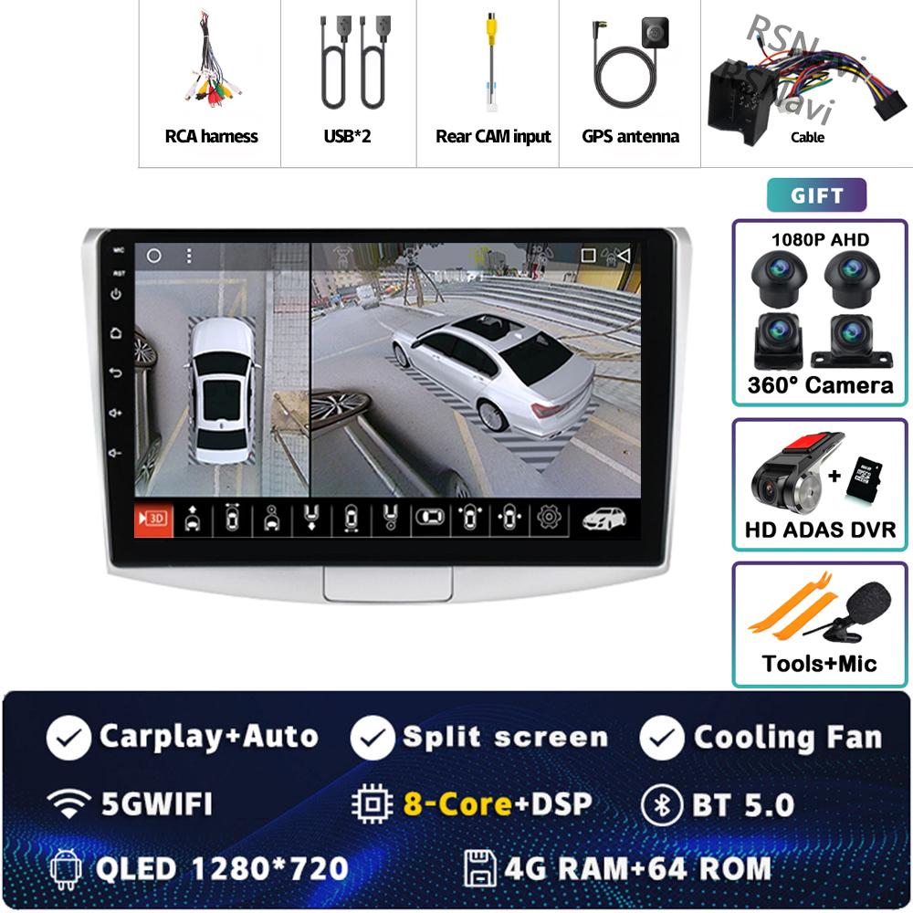 Android 14 Carplay Car Radio For Volkswagen VW Passat B6 B7 B8 CC 2007 - 2021 Multimedia Video Player Navigation GPS Stereo 2Din