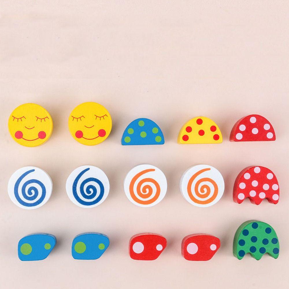 Jigsaw Wooden Montessori Toys Shape Colorful Matching Blocks  Boys and Girls
