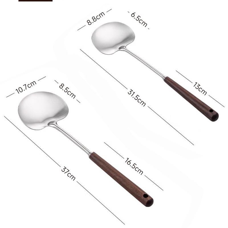 Stainless Steel Spatula, Kitchen Utensil, Cooking shovel with Walnut Handle - Turner, Cookware