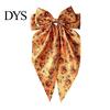 Pumpkin Hair Decorations Large Halloween Bows for Women Girls, Vintage Ribbon Barrette Clips with Long Satin Accessories Tails, Ghost/Pumpkin/Blood