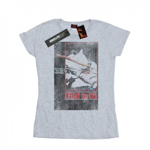 

Friday 13th Womens/Ladies Distressed Axe Poster Cotton T-Shirt білий