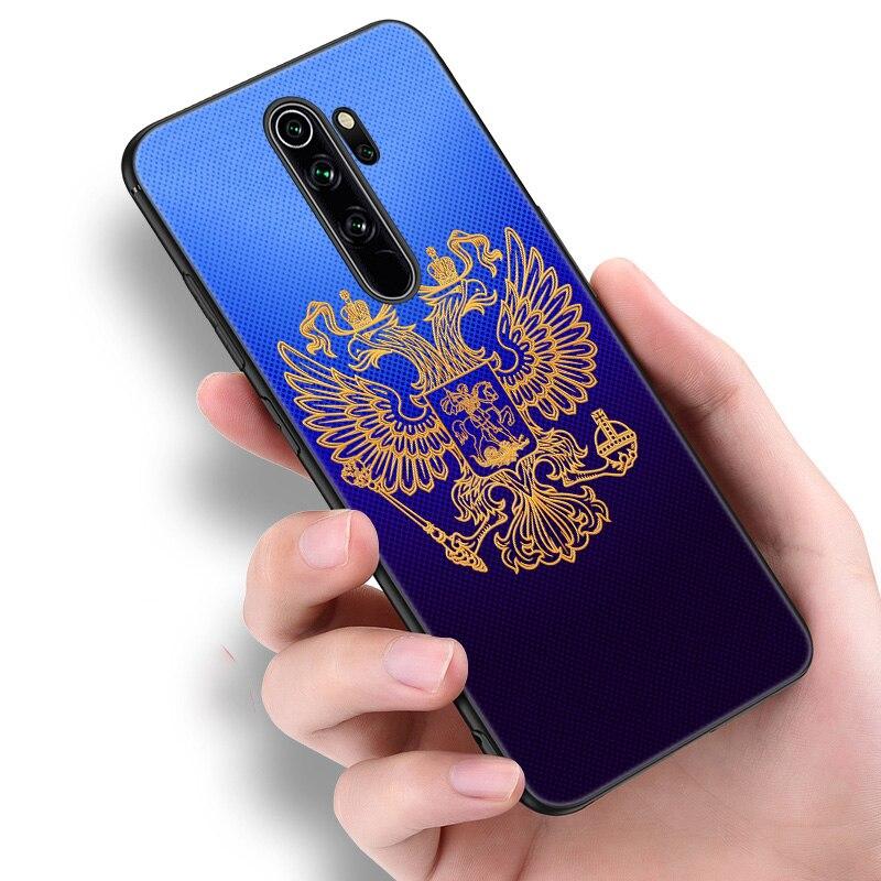 Russia Russian Flags Emblem Silicone Phone Case For Xiaomi Redmi Note 11 10 9 8 Pro 11T 10T 10S 9S 8T 9 9A 9C 9T Black Cover