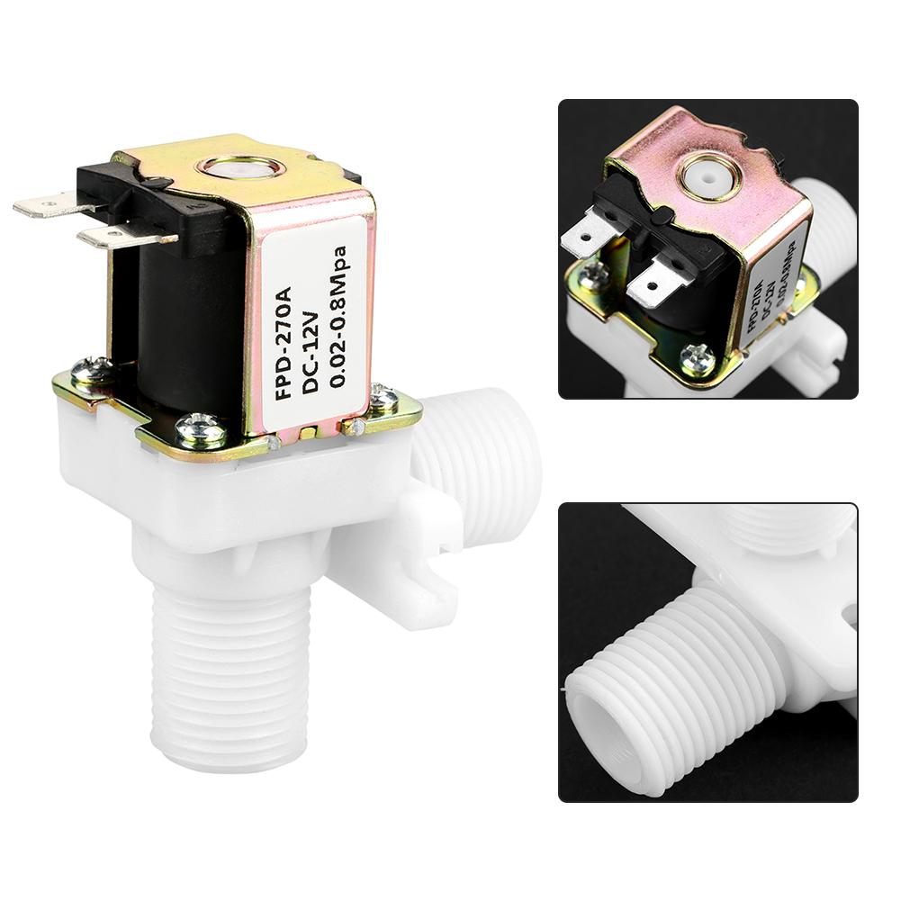 DC 12V DN15 G12 Plastic Electromagnetic Valve Normally Closed Water Inlet Switch