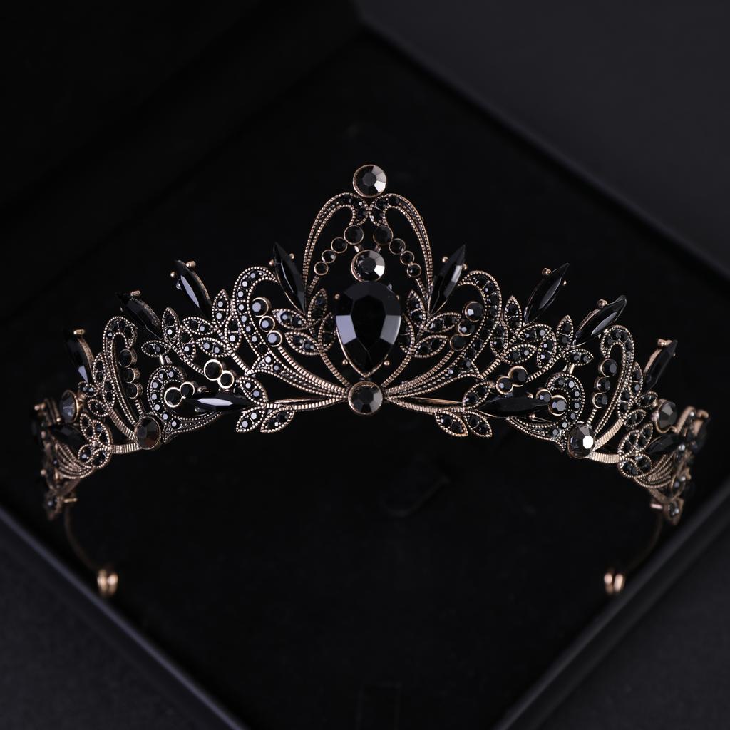 Vintage Barokke Koningin Kroon en Tiara Kristal Strass Kroon Bruids Diadeem Haar Sieraden Bruiloft Haaraccessoires Feest Tiara's