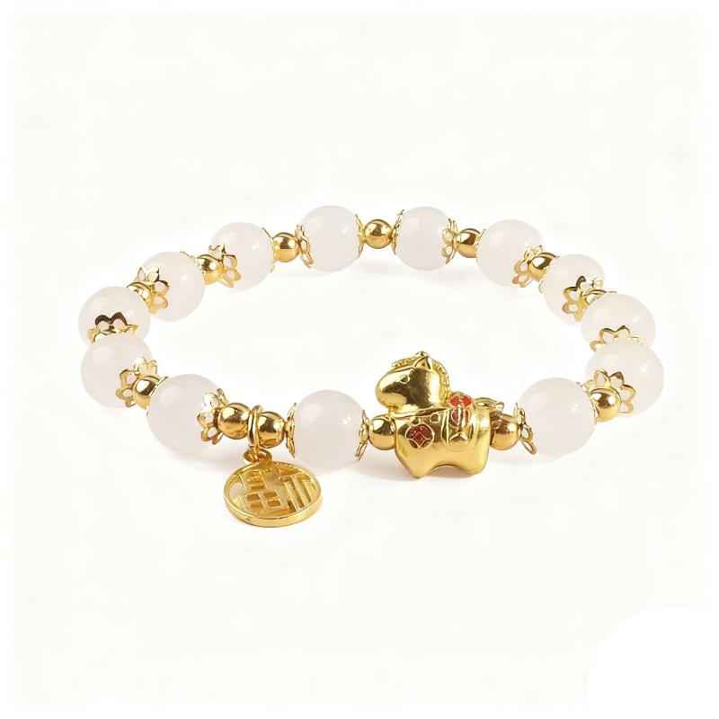Lucky Pixiu Beaded Bracelets - 4 Colors Natural Stone Feng Shui Wealth Bracelet for Women