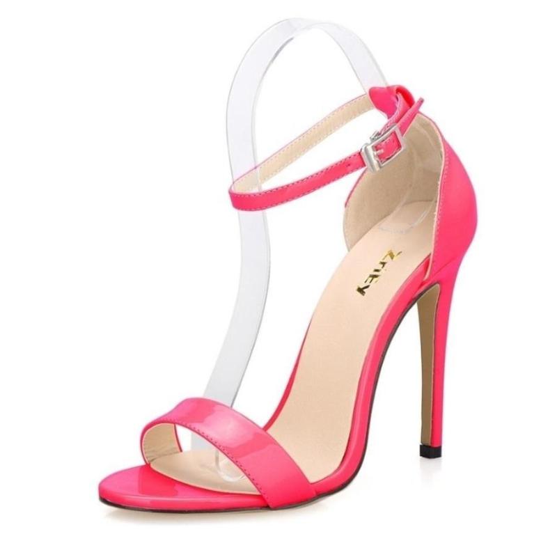 Sandali Sexy con Cinturino alla Caviglia Stampa Leopardo Tacco Alto Donna Punta Aperta Scarpe con Tacco Verniciate Scarpe da Festa