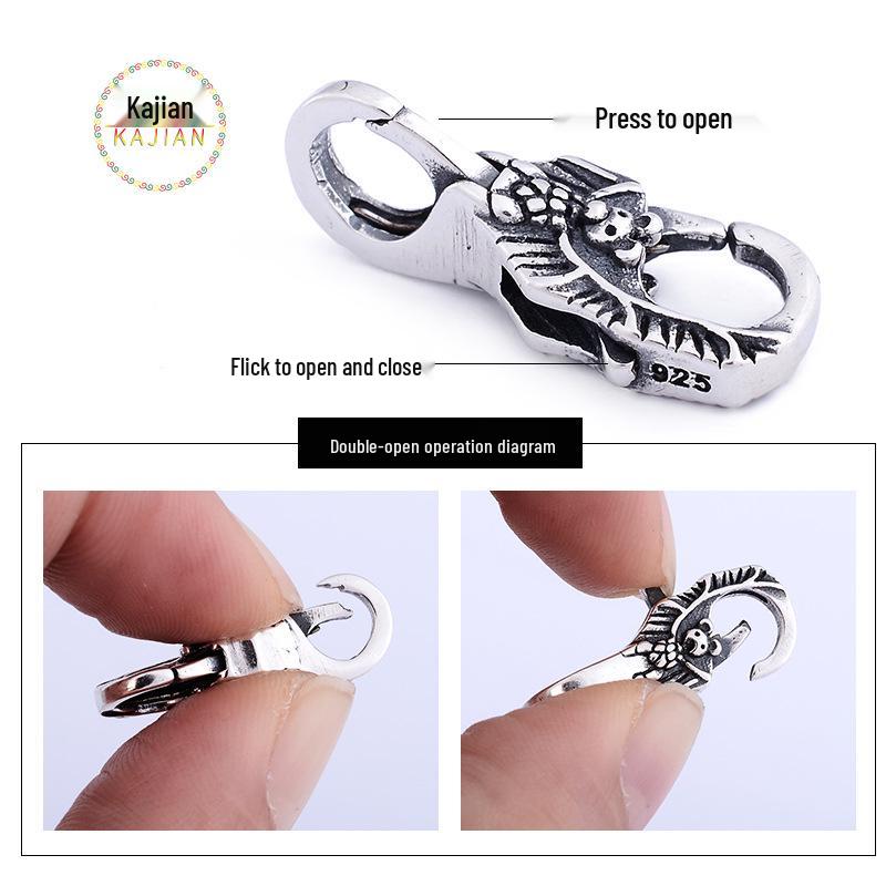 S925 Sterling Silver Double-Opening Clasp for Bracelets and Necklaces