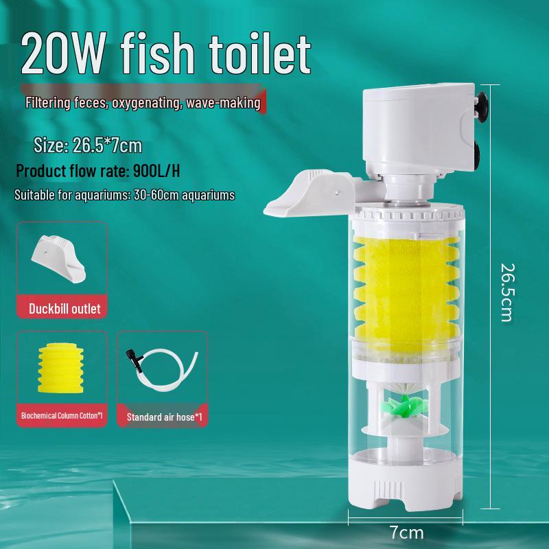 Kompakt 3-i-1 Akvariebehållarfilter & Cirkulationspump för Effektiv Vattenrening