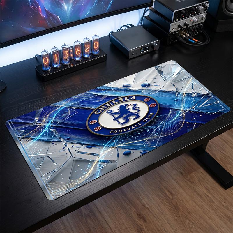 Tappetino per Mouse Grande Stampato Chelsea FC, Tappetino da Scrivania Gaming Morbido in Gomma Antiscivolo per Decorazione Ufficio Laptop Computer