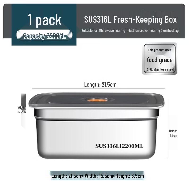 Mengzhang Food-Grade 316 Stainless Steel Sealed Food Storage Container