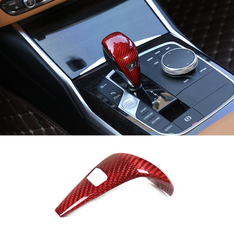 

For BMW 3 4 Series G20 G26 2020-2026 For BMW i40 Real Carbon Car Interior Central Control Dashboard Gear Shift Knob Panel Trim