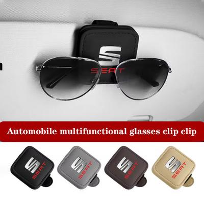Car Sunglasses Holder Eyeglasses Hanger Sun Visor Glasses Clip For Leon Ibiza Alhambra Exeo Altea Arona Mii Car Accessories