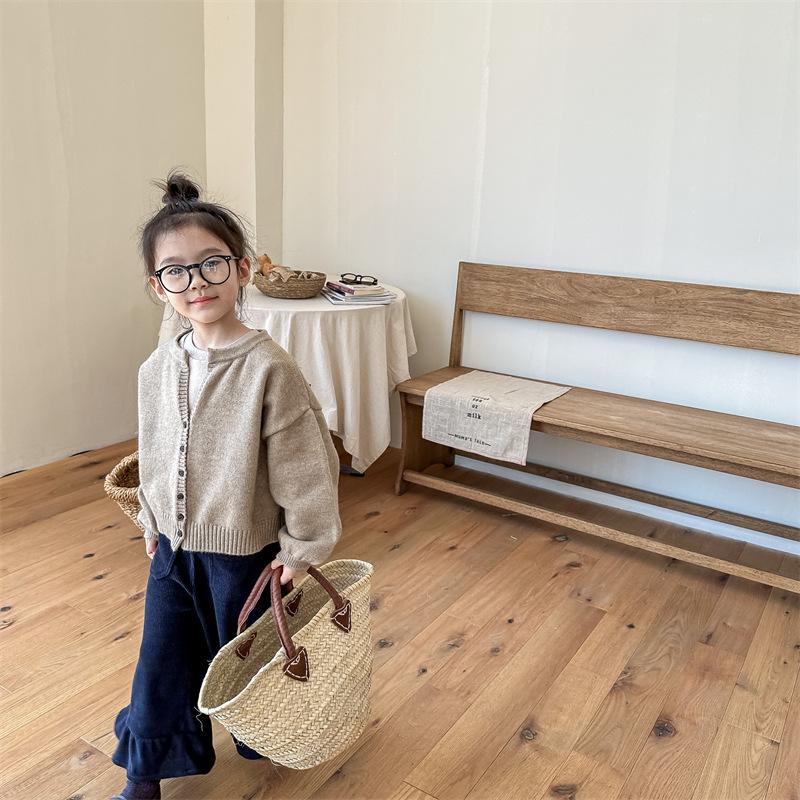 Dětské oblečení holčičky jarní svetr svetr chlapecký a holčičí pletený top dětská bunda