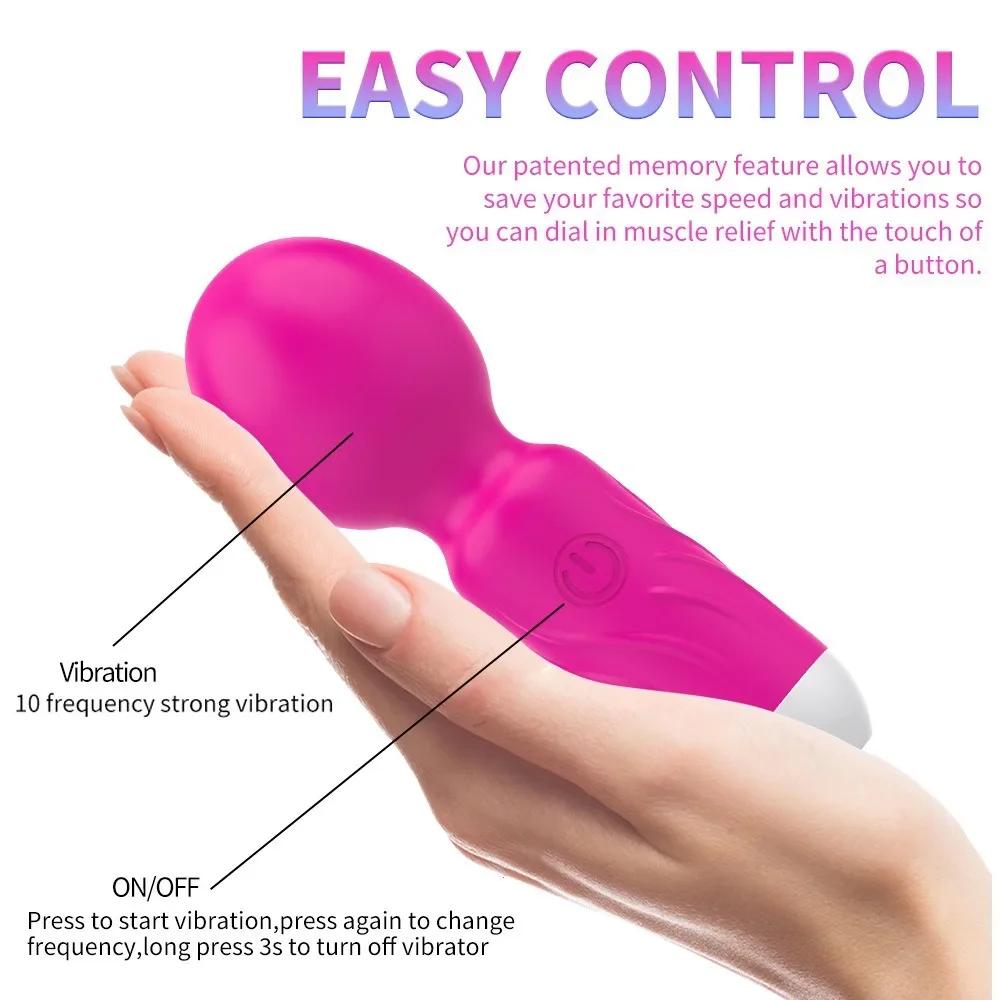 Mini AV Vibrator Magic Wand for Women Clitoris Stimulator USB Rechargeable Portable Silicone Massager Female Sex Toys