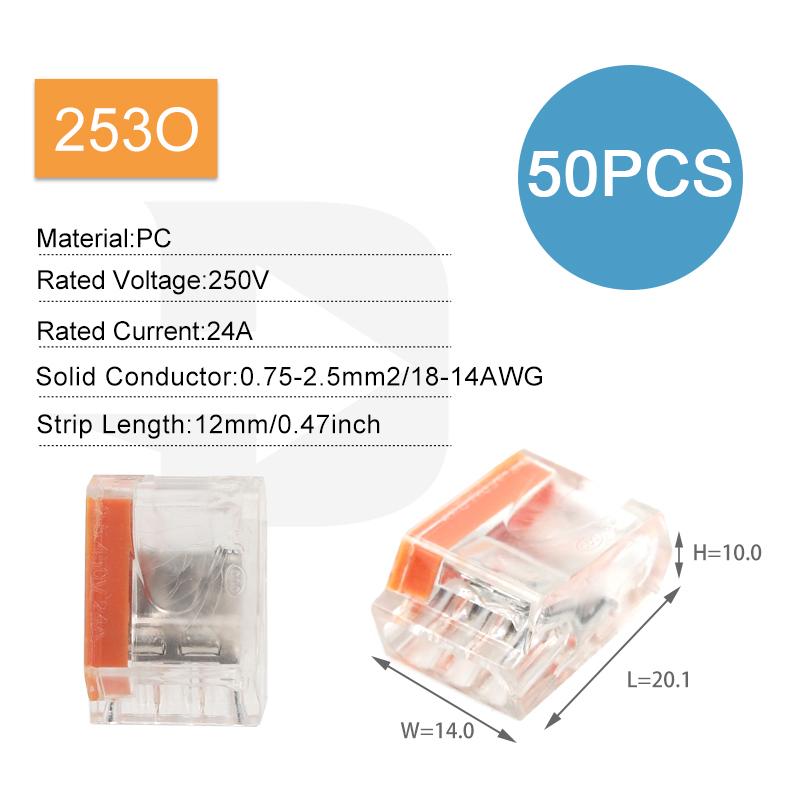 Mini Quick Splicing Wire Connector Hard Wire Straight Insertion 2/3/5/6/8pin Compact Conductor Terminal Block Junction Box