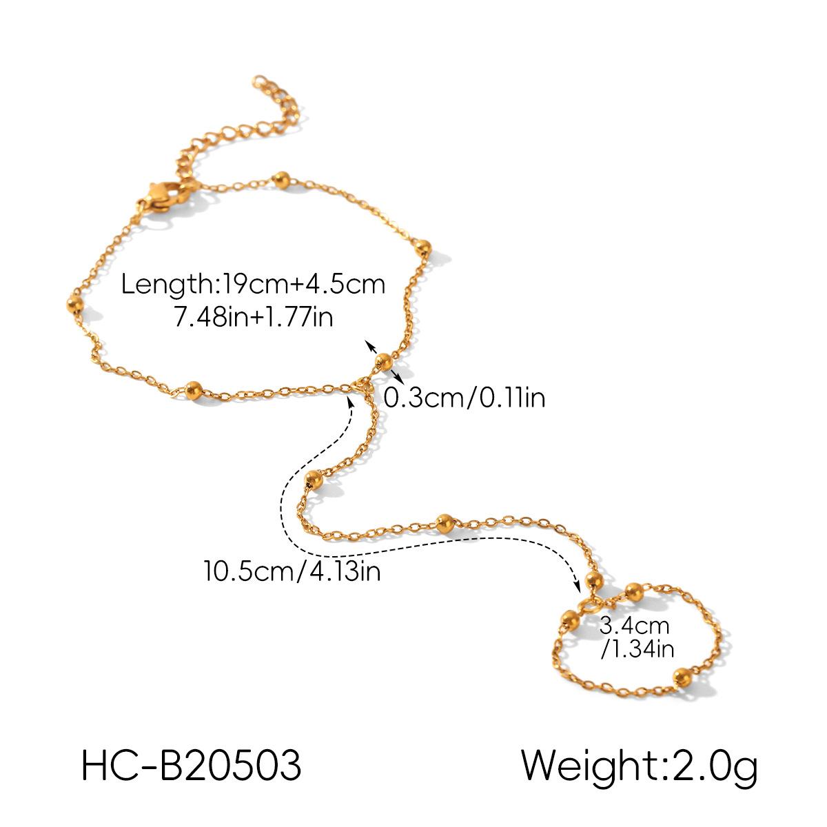 

48/2000 Stainless steel chain bracelet for women, elegant and high-end integrated finger chain hand jewelry