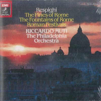 CD RICCARDO MUTI PHILADELPHIA ORCHEST Respighi Pini Di Roma Fontane Di R HCD2034 ANGEL Japonia Klasyczny Używany