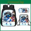 Astro Bot Student Backpack Threepiece Set With Breathable Oxford Fabric For School Kids