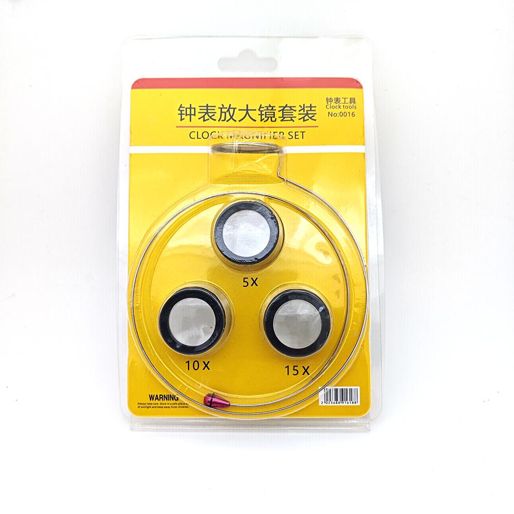 

1/Set 5X 10X 15X Magnifying Glass Clip on Magnifier for Watchmaker Jewelry Watch Repair Tools