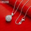 925 Sterling Silver Full AAA Zircon Spherical Pendant Necklace - Stylish Evening Jewelry