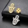 LIKGREAT Hamsa Fatimas Hand Brosche Edelstahl Anstecknadel Amulett Talisman Schmuck Geburtstags Jubiläumsgeschenke Großhandel