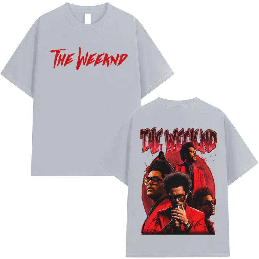 Popový zpěvák Umělec The Weeknd Oboustranný potisk Tričko Pánské oblečení Tričko Estetické Bavlněné Tričko Krátký rukáv Volné Pohodlné Tričko