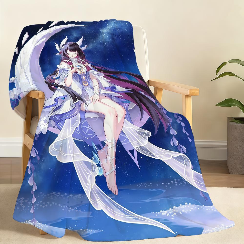 Hot Game G Genshin Impact C ColumbinaS Blanket For Soft Throw Blanket for Picnic Bed Sofa Home Bedroom Cozy Warm Comfortable