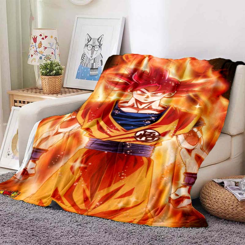 Dragon Ball Anime Print Blanket, Warm and Comfortable Flannel Blanket, Suitable for Bedrooms, Sofas, Beds, Chairs, Picnics, and