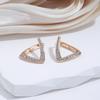 Kinel Vintage Geometric Rose Gold Color Clip Earrings For Women Natural Zircon Trendy Jewelry