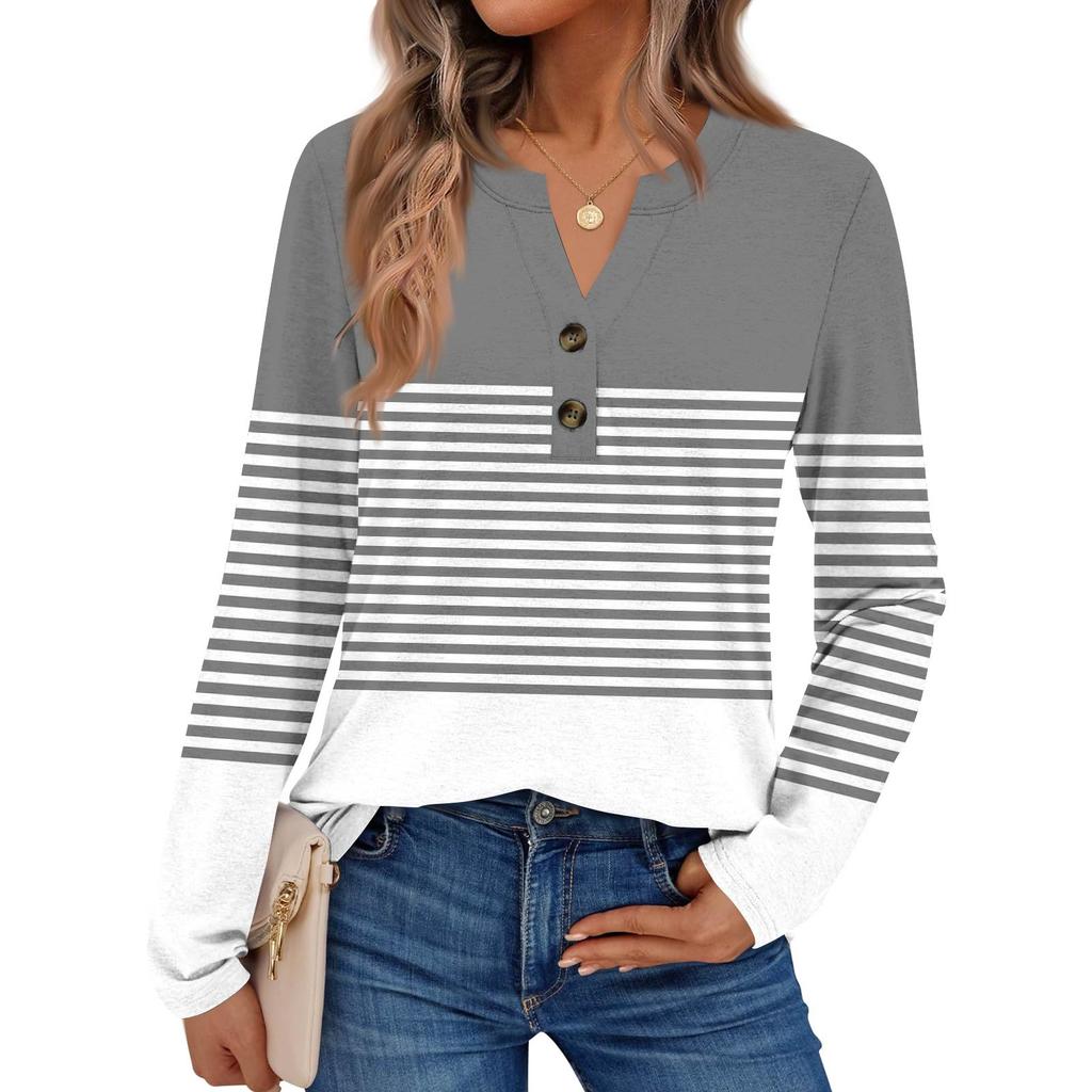 Women's Print Long Sleeve Shirts Elegant Casual Tops Trendy Shirts Tops