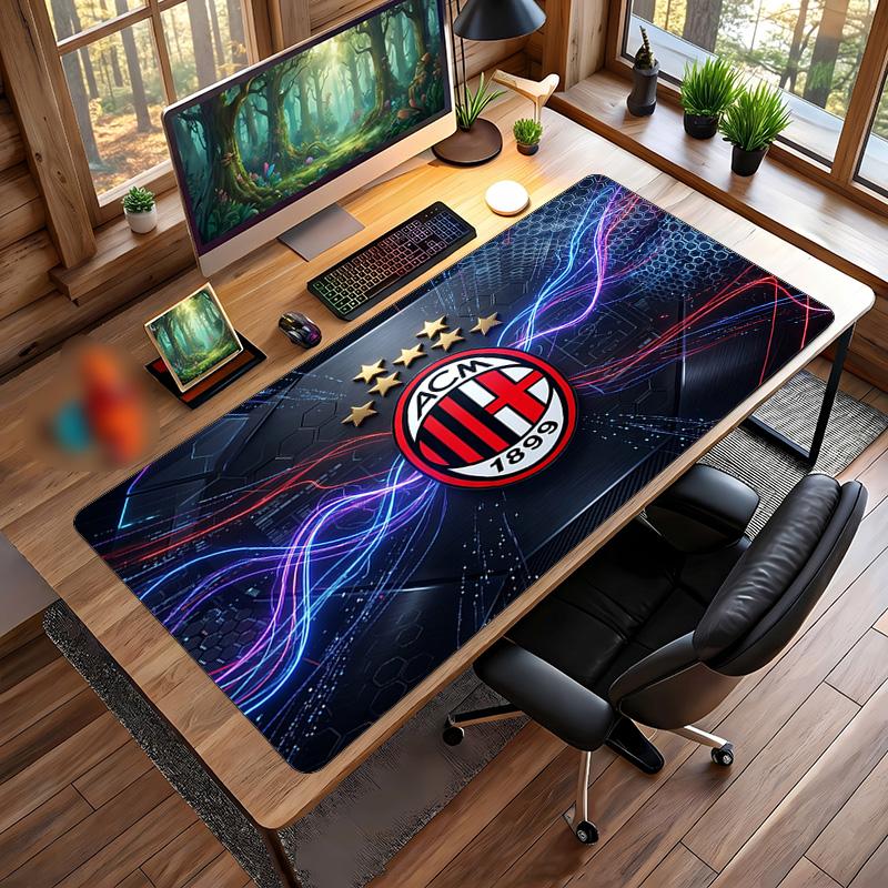 AC Mailand Bedrucktes Großes Mauspads, Rutschfeste Weiche Gummi Gaming Schreibtischmatte für Büro Laptop Computer Dekor