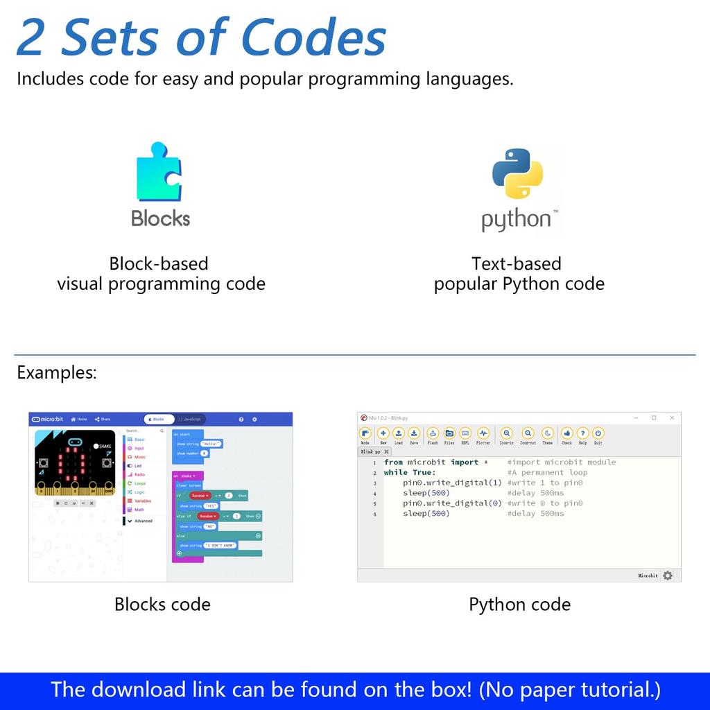 Freenove Kit for BBC Obstacle Light Line Remote Melody Colorful Sample Blocks and Python Code MicroRover Microbit (V2 Included), Avoidance,