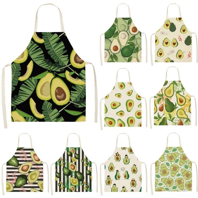 Avocado Pattern Apron Adult Children Sleeveless Anti-fouling Kitchen Home Kitchen Baking Waist Bib