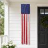 Patriotic Decorations Wreath & Flag Banner, 3D Star Hanging Ornaments for Front Door, Weatherproof Porch Hanging, Outdoor Wall Sign for Independence