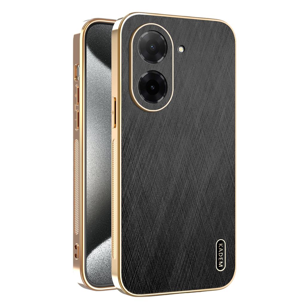 KADEM For Xiaomi Redmi A5 4G (171.7mm)/Poco C71 4G Case Electroplating Silk Texture PU+TPU Phone Back Cover