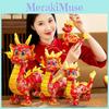 Dragon Printing Plush Toy Stuffed Animal Doll New Year Gift Home Decoration