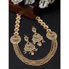 Gold Plated Necklace Kundan Studded Multistring Necklace Set For Women