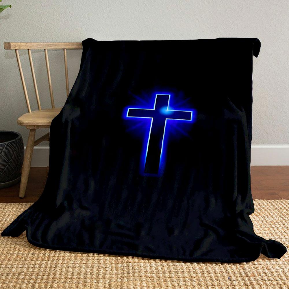 

Glowing Cross Blanket Printed Blanket for Living Room Bed Couch lunch break Soft Cozy Blanket for Friend s festival Gift 80cm x 120cm