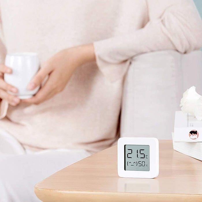 Thermomètre d'intérieur connecté - AIMOONSA - Monitor 2 - Écran LCD 1,5" - Précision 0,1°C/0,1% HR - Pile CR2032